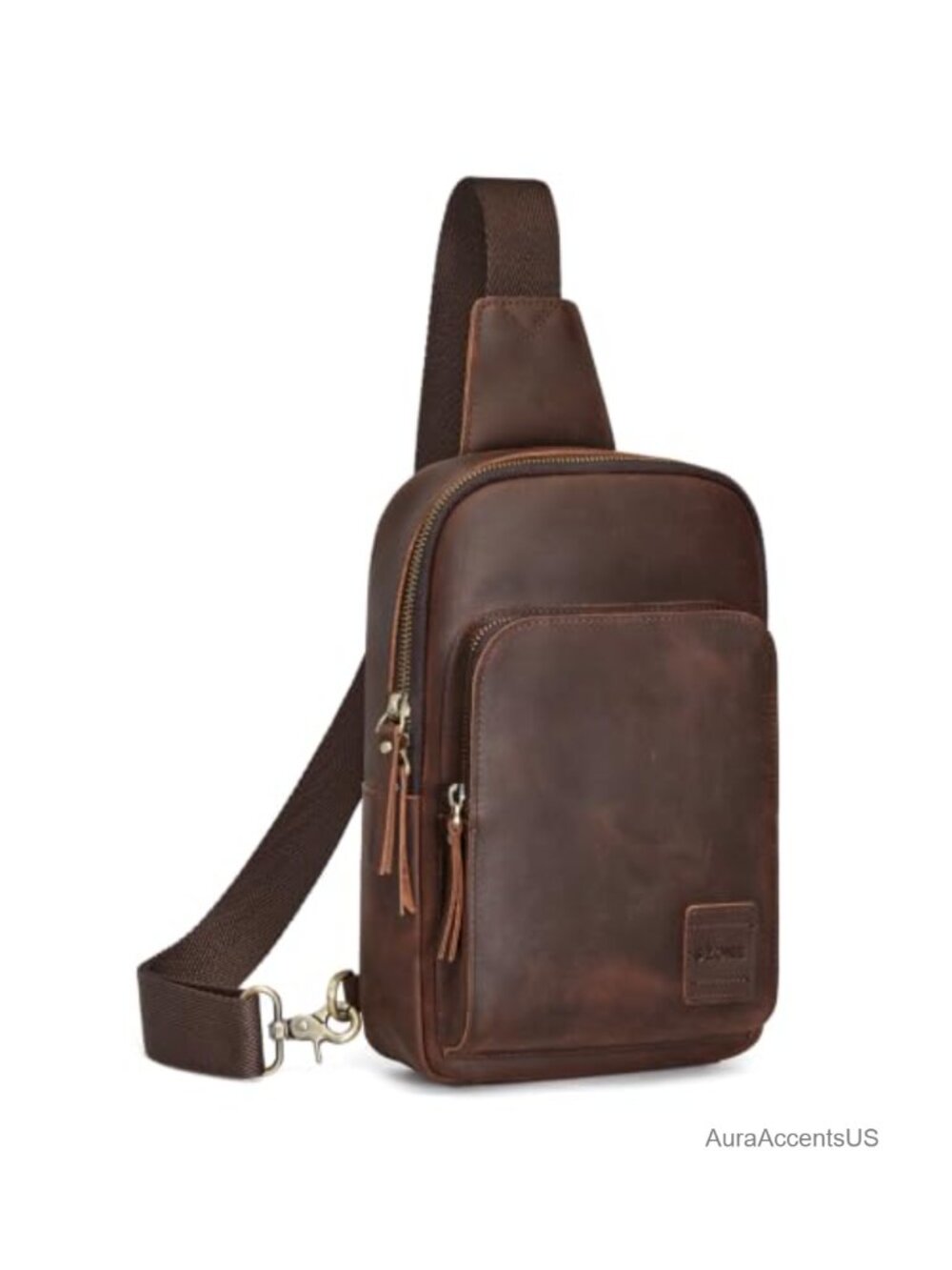 Genuine Leather Sling Bag RFID Blocking Crossbody with Card Slots